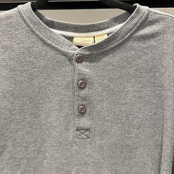 LL Bean Gray Henley Long Sleeve Shirt. Size XXL - Picture 3 of 3